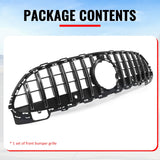 2022-2026 Benz C300 C43 AMG Sedan W206 GT Style Unpainted Black + Chrome Grille ABS