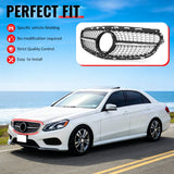 2014-2016 Benz W212 E250 E350 E400 E550 S212 Diamond Style Gloss Black Chrome Grille ABS