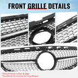 2014-2016 Benz W212 E250 E350 E400 E550 S212 Diamond Style Gloss Black Chrome Grille ABS