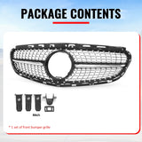 2014-2016 Benz W212 E250 E350 E400 E550 S212 Diamond Style Gloss Black Chrome Grille ABS
