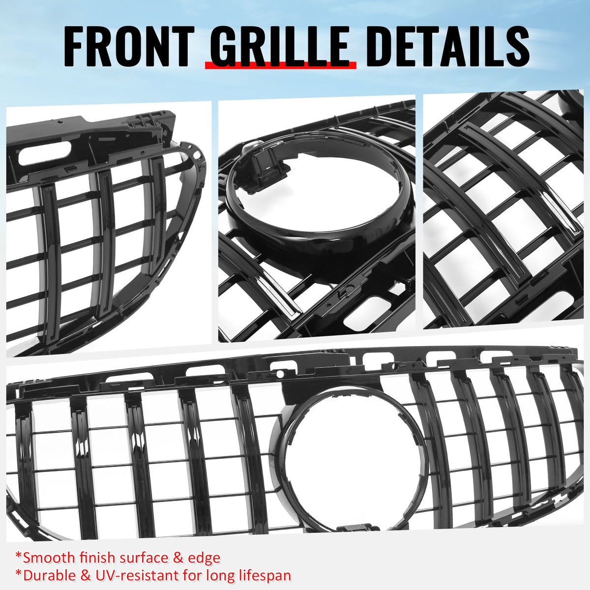 2014-2016 Benz W212 E250 E350 E400 E550 S212 GT Style Gloss Black Grille ABS