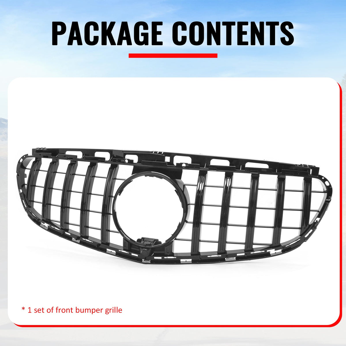 2014-2016 Benz W212 E250 E350 E400 E550 S212 GT Style Gloss Black Grille ABS