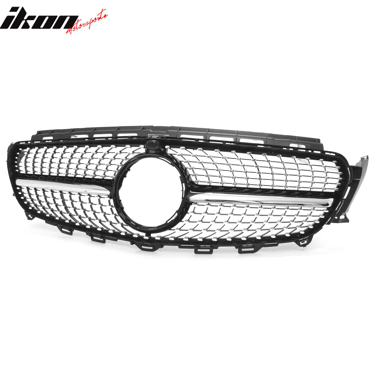 2017-2020 Benz W213 E300 E350 E400 E450 Diamond Style Gloss Black Chrome Grille ABS