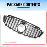 2017-2020 Benz W213 E300 E350 E400 E450 E43 GT Style Unpainted Black + Chrome Grille ABS