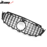 2017-2020 Benz W213 E300 E350 E400 E450 E43 GT Style Unpainted Black + Chrome Grille ABS