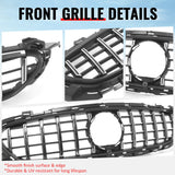 2021-2023 Benz E-Class W213 E350 E450 GT Style Unpainted Black + Chrome Grille ABS
