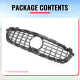 2021-2023 Benz E-Class W213 E350 E450 GT Style Unpainted Black + Chrome Grille ABS