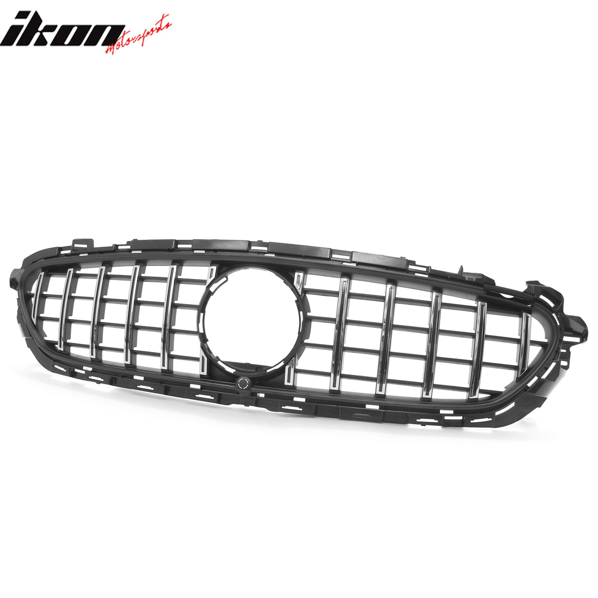 2021-2023 Benz E-Class W213 E350 E450 GT Style Unpainted Black + Chrome Grille ABS