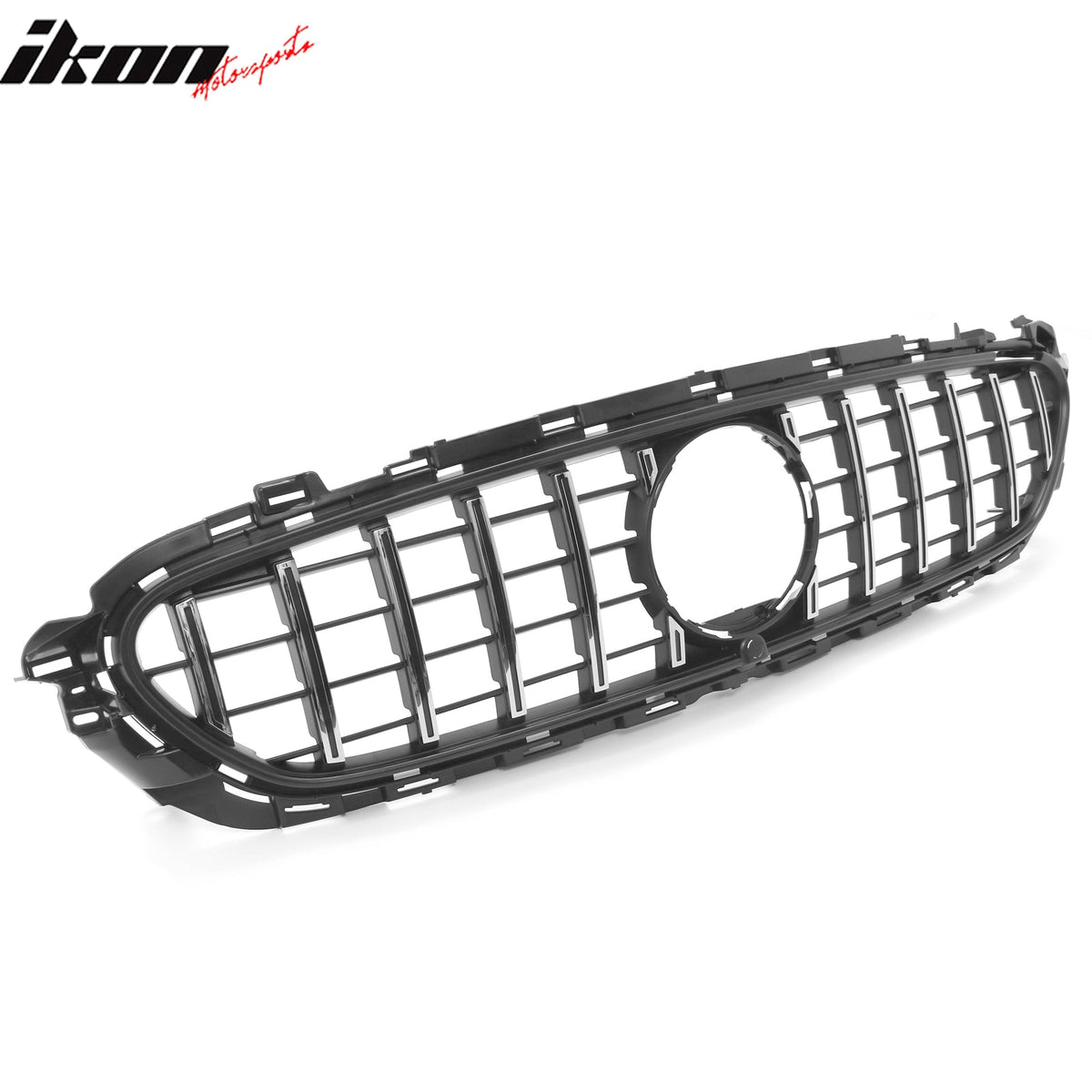 2021-2023 Benz E-Class W213 E350 E450 GT Style Unpainted Black + Chrome Grille ABS