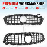 2021-2023 Benz E-Class W213 E350 E450 GT Style Gloss Black Grille ABS