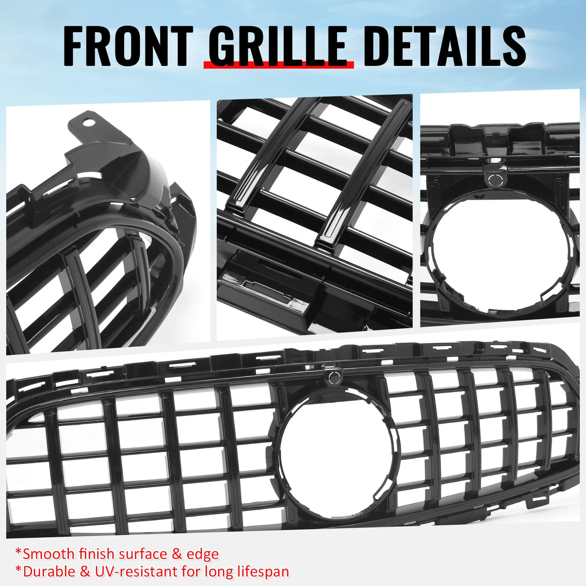 2021-2023 Benz E-Class W213 E350 E450 GT Style Gloss Black Grille ABS