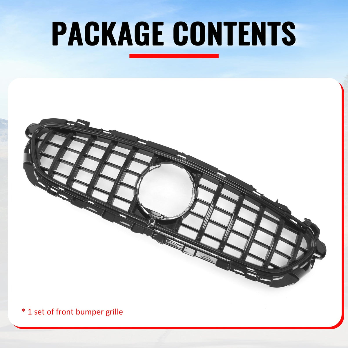 2021-2023 Benz E-Class W213 E350 E450 GT Style Gloss Black Grille ABS