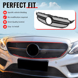 2015-2018 Benz C300 C350e C400 C450 AMG W205 C63 Style Primer + Gloss Black Grille ABS