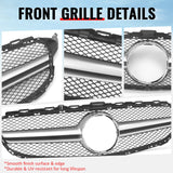2015-2018 Benz C300 C350e C400 C450 AMG W205 C63 Style Primer Black + Silver Grille ABS