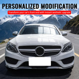 2015-2018 Benz C300 C350e C400 C450 AMG W205 C63 Style Primer Black + Silver Grille ABS