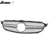 2015-2018 Benz C300 C350e C400 C450 AMG W205 C63 Style Primer Black + Silver Grille ABS
