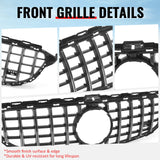 2015-2018 Benz W205 C300 C350e C400 C450 AMG GT Style Unpainted + Chrome Grille ABS