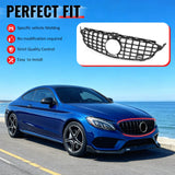 2015-2018 Benz W205 C300 C350e C400 C450 AMG GT Style Gloss Black Grille ABS