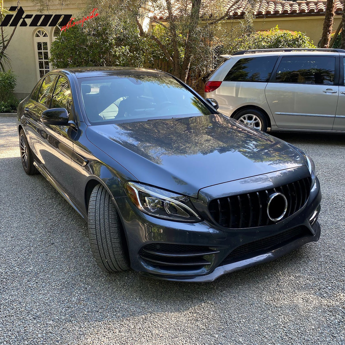 2015-2018 Benz W205 C300 C350e C400 C450 AMG GT Style Gloss Black Grille ABS