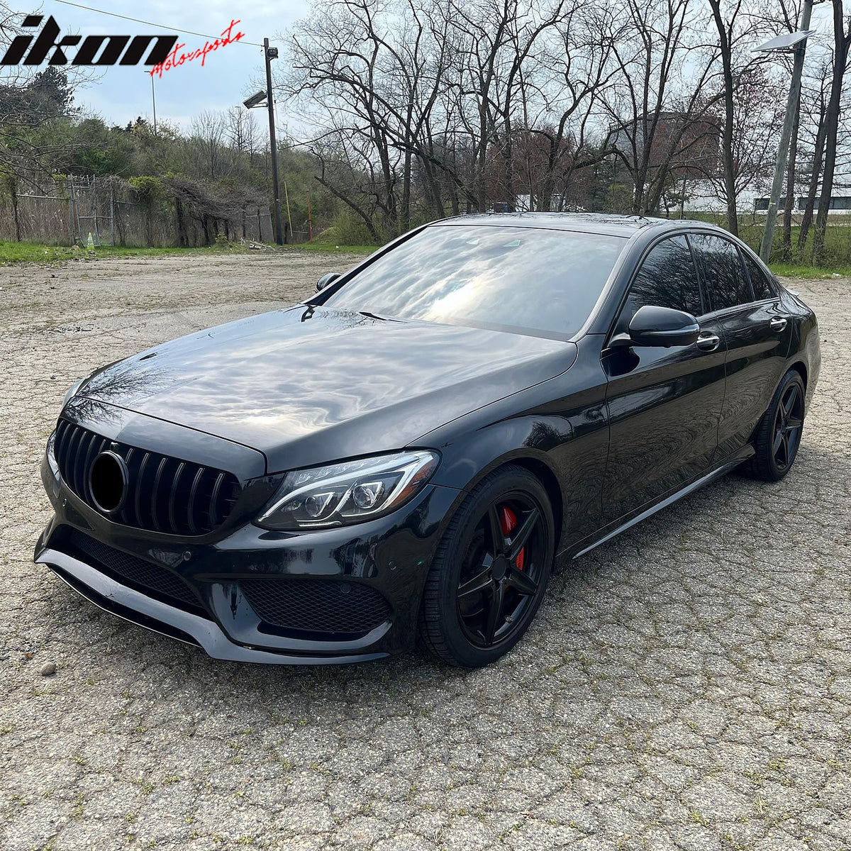 2015-2018 Benz W205 C300 C350e C400 C450 AMG GT Style Gloss Black Grille ABS