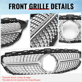2019-2021 Benz W205 C300 C43 AMG Sedan Diamond Style Unpainted + Chrome Grille ABS