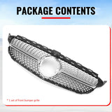 2019-2021 Benz W205 C300 C43 AMG Sedan Diamond Style Unpainted + Chrome Grille ABS