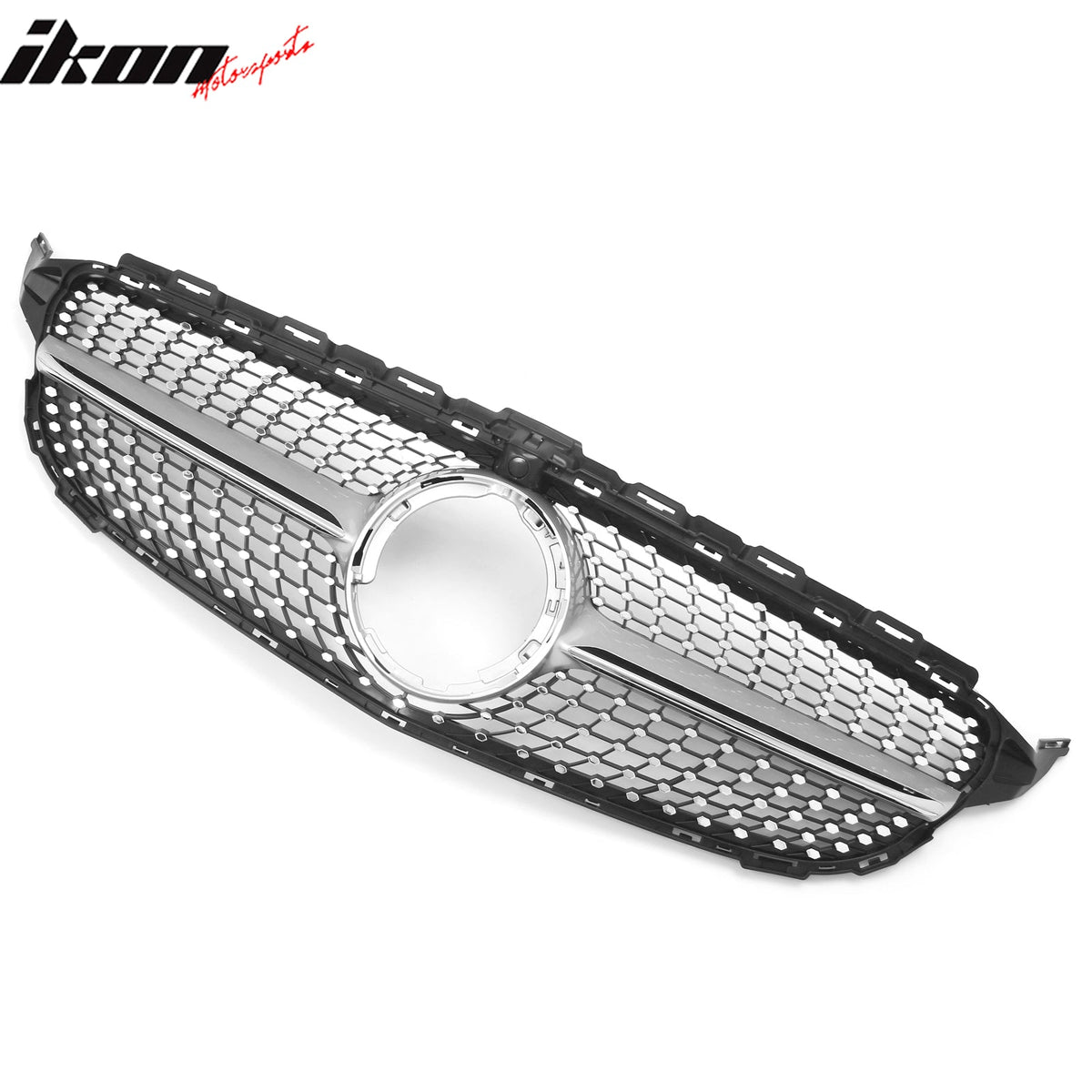 2019-2021 Benz W205 C300 C43 AMG Sedan Diamond Style Unpainted + Chrome Grille ABS