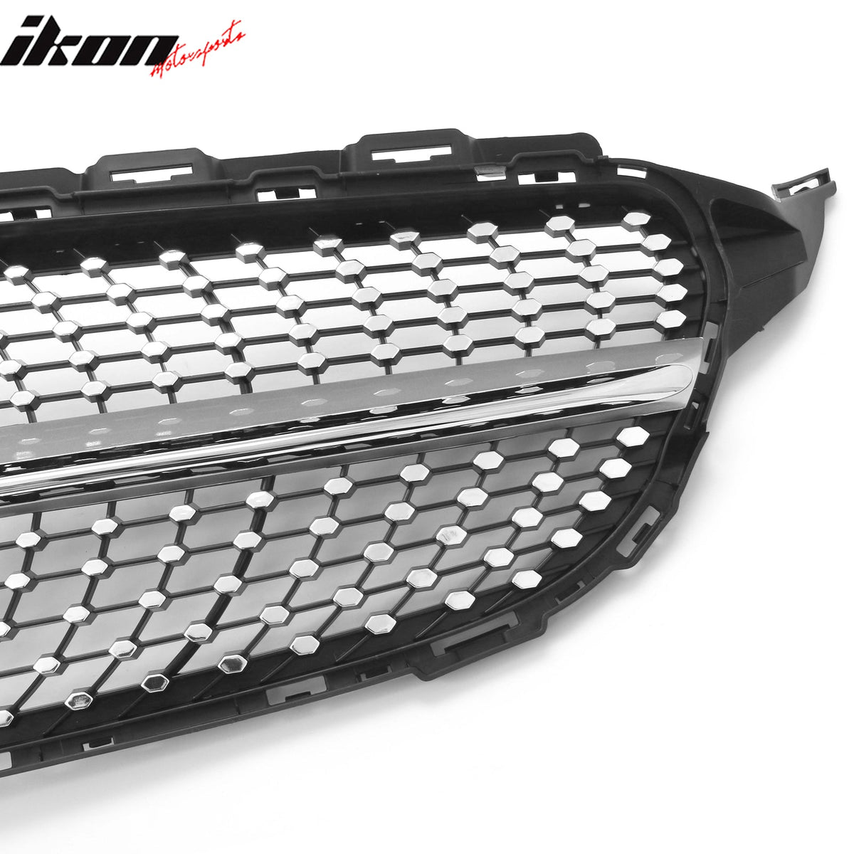2019-2021 Benz W205 C300 C43 AMG Sedan Diamond Style Unpainted + Chrome Grille ABS