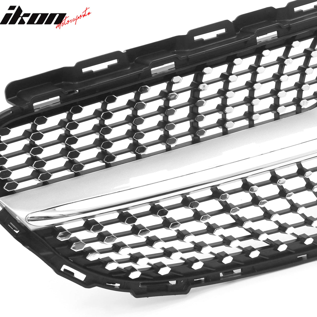 2019-2021 Benz W205 C300 C43 AMG Sedan Diamond Style Unpainted + Chrome Grille ABS