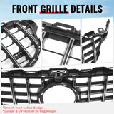 2019-2021 Benz W205 C300 C43 AMG Sedan GT Style Unpainted Black + Chrome Grille ABS
