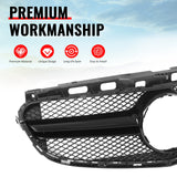2014-2016 Mercedes-Benz E-Class W212 Sedan & S212 Wagon Front Bumper Hood Upper Mesh Grille Replacement W/Gloss Black Bar E63 Style ABS