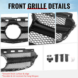 2014-2016 Mercedes-Benz E-Class W212 Sedan & S212 Wagon Front Bumper Hood Upper Mesh Grille Replacement W/Gloss Black Bar E63 Style ABS