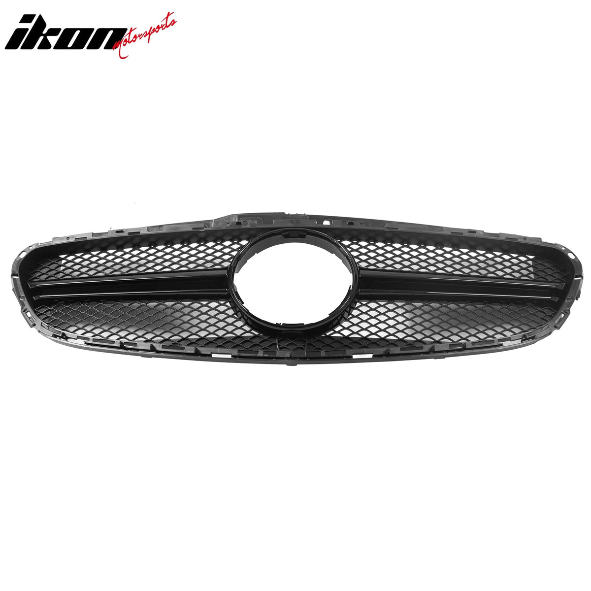 2014-2016 Mercedes-Benz E-Class W212 Sedan & S212 Wagon Front Bumper Hood Upper Mesh Grille Replacement W/Gloss Black Bar E63 Style ABS