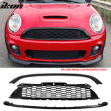 2008-2015 Mini Cooper S& JCW R55 R56 R57 R58 R59 JCW Style Front Bumper Upper Grille w/ Frame Carbon Fiber Print ABS