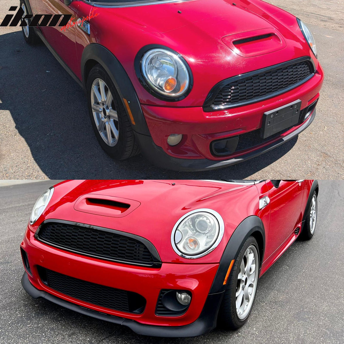 2008-2015 Mini Cooper S& JCW R55 R56 R57 R58 R59 JCW Style Front Bumper Upper Grille w/ Frame Gloss Black ABS