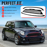 2008-2015 Mini Cooper S& JCW R55 R56 R57 R58 R59 JCW Style Front Upper Grille Matte Black Grille Gloss Black Frame ABS
