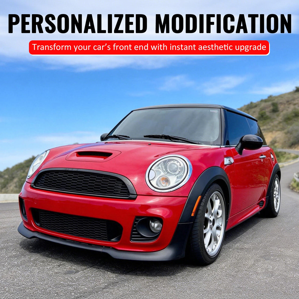 2008-2015 Mini Cooper S& JCW R55 R56 R57 R58 R59 JCW Style Front Upper Grille Matte Black Grille Gloss Black Frame ABS