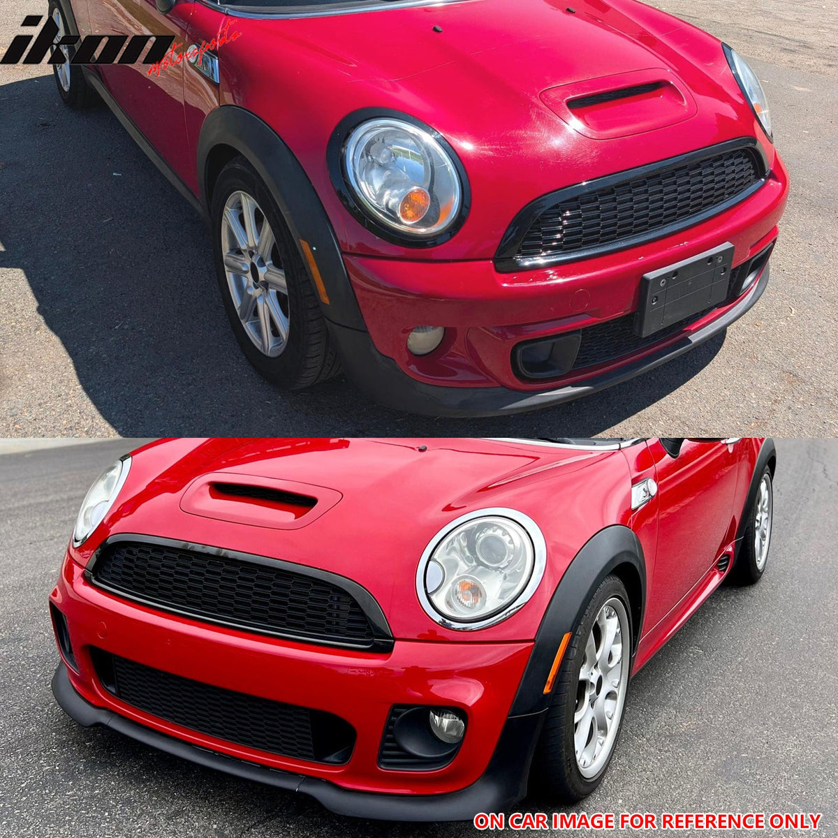 2008-2015 Mini Cooper S& JCW R55 R56 R57 R58 R59 JCW Style Front Upper Grille Matte Black Grille Gloss Black Frame ABS