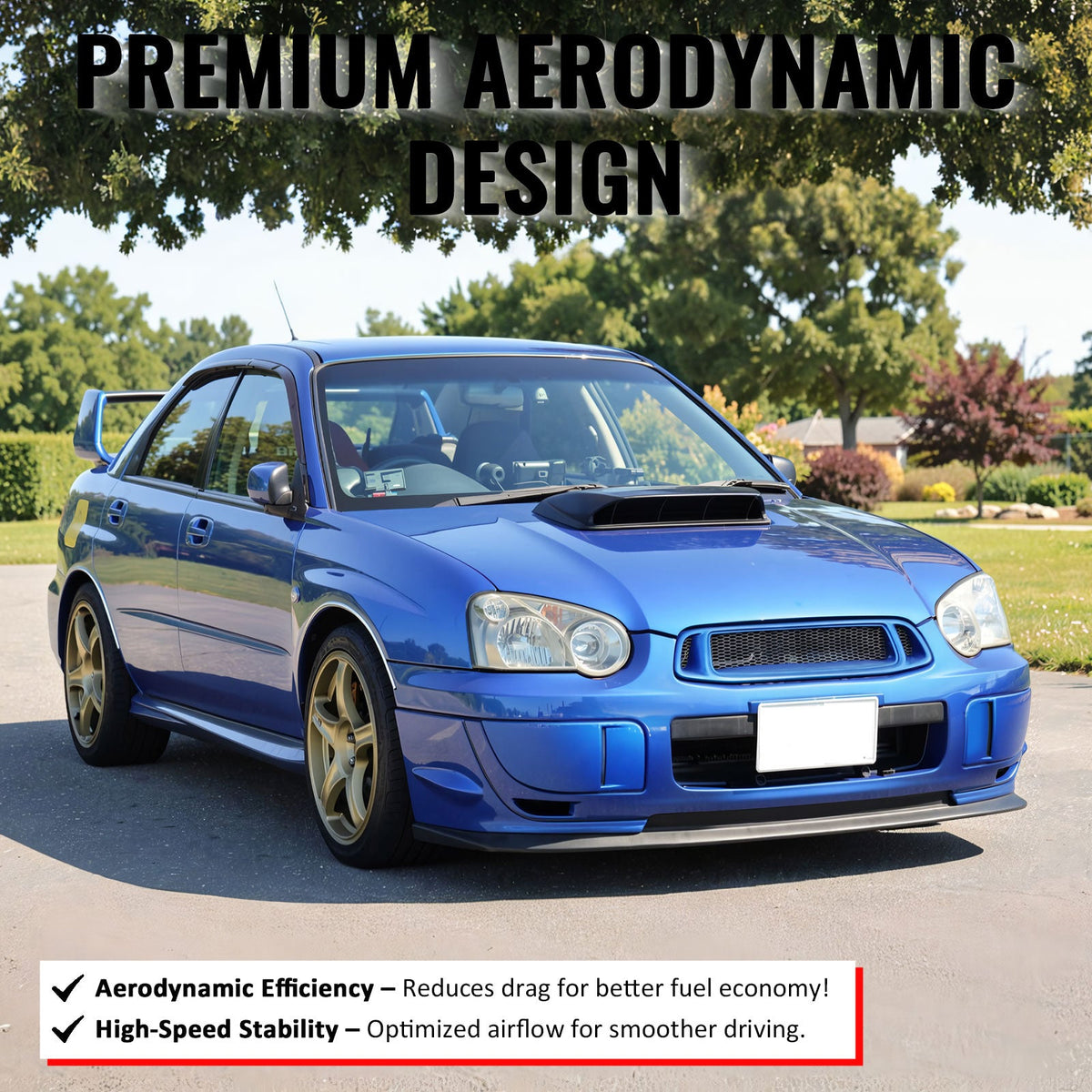 2004-2005 Subaru Impreza Front Upper Grille WRX STI Mesh Style Black Replacement Front Bumper Hood Grill