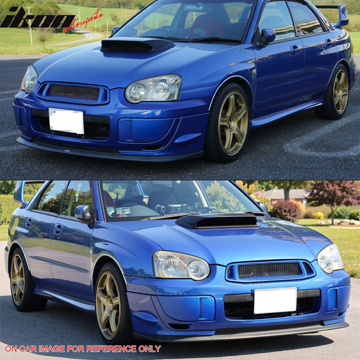 2004-2005 Subaru Impreza Front Upper Grille WRX STI Mesh Style Black Replacement Front Bumper Hood Grill