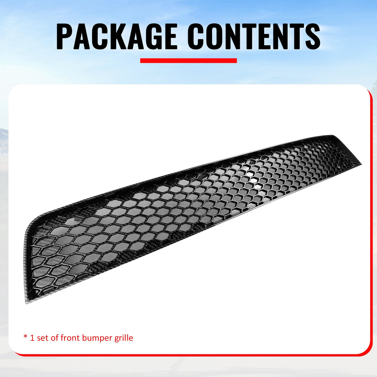 2008-2010 Subaru Impreza WRX STI Honeycomb Style Front Bumper Lower Grille Insect Prevention Carbon Fiber Print ABS
