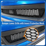 2008-2010 Subaru Impreza WRX STI Honeycomb Style Front Bumper Lower Grille Insect Prevention Gloss Black ABS