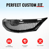 2008-2010 Subaru Impreza WRX & WRX STI Hatchback Honeycomb Style Front Bumper Upper Grille Replacement Gloss Black ABS