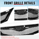 2008-2010 Subaru Impreza WRX & WRX STI Hatchback Honeycomb Style Front Bumper Upper Grille Replacement Gloss Black ABS