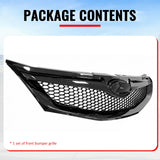 2008-2010 Subaru Impreza WRX & WRX STI Hatchback Honeycomb Style Front Bumper Upper Grille Replacement Gloss Black ABS