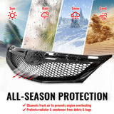 2008-2010 Subaru Impreza WRX & WRX STI Hatchback Honeycomb Style Front Bumper Upper Grille Replacement Gloss Black ABS