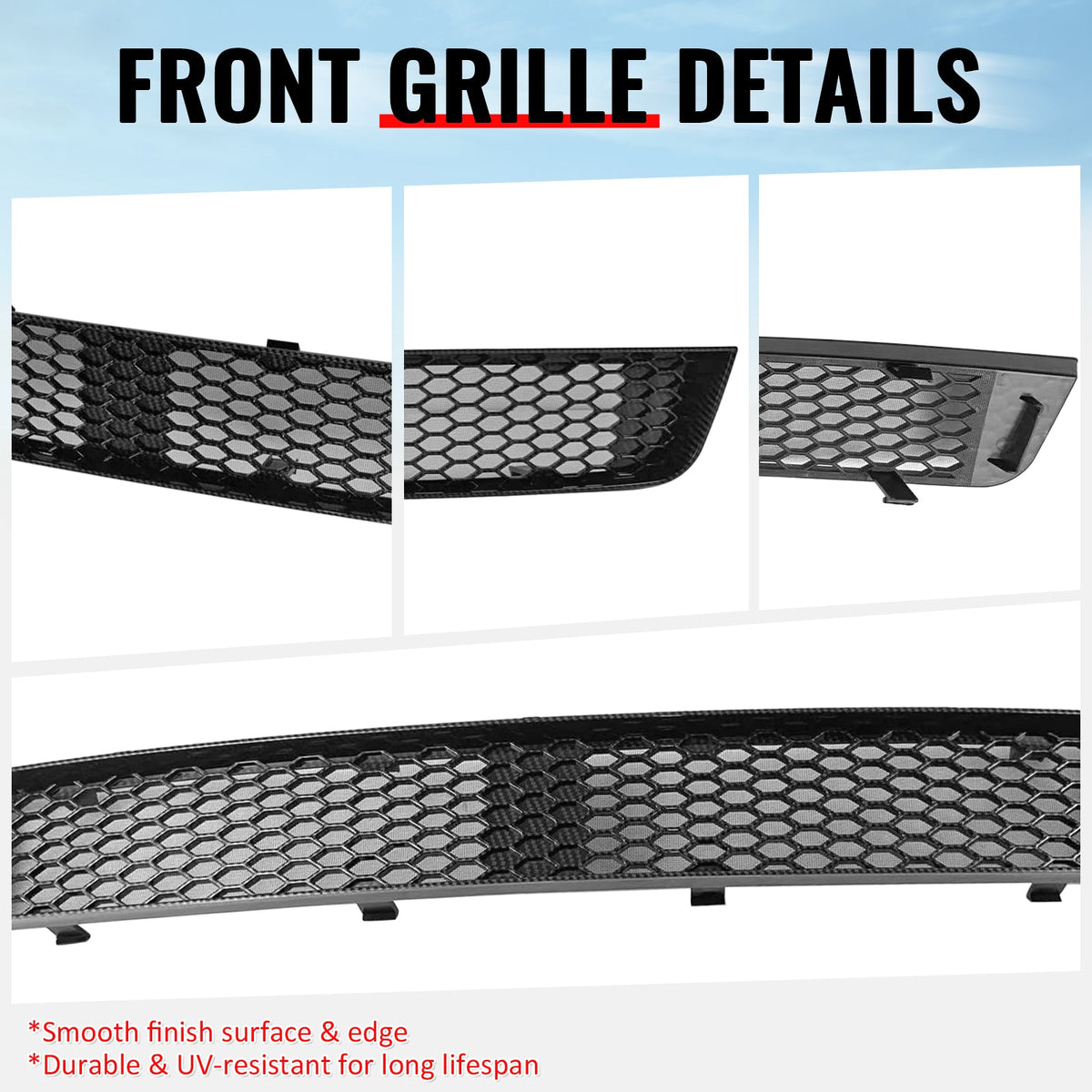 2011-2014 Subaru Impreza WRX & WRX STI Honeycomb Style Front Bumper Lower Grille Insect Prevention Carbon Fiber Print PP