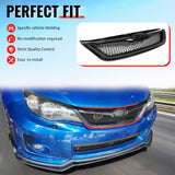 2011-2014 Subaru Impreza WRX & WRX STI Honeycomb Style Front Bumper Upper Grille Replacement Gloss Black ABS
