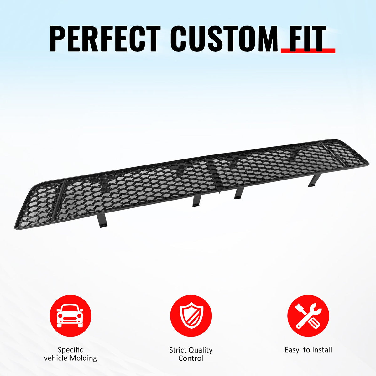 Front Bumper Lower Grille for Subaru WRX & WRX STI 2018-2021 Honeycomb Style Insect Prevention Gloss Black PP