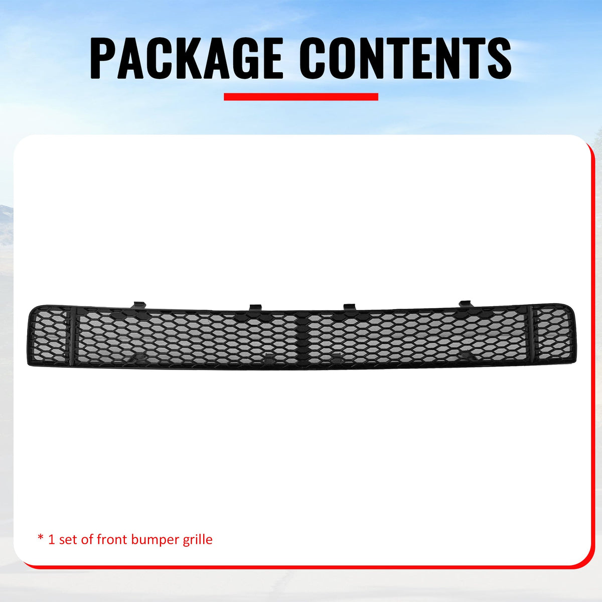 Front Bumper Lower Grille for Subaru WRX & WRX STI 2018-2021 Honeycomb Style Insect Prevention Gloss Black PP